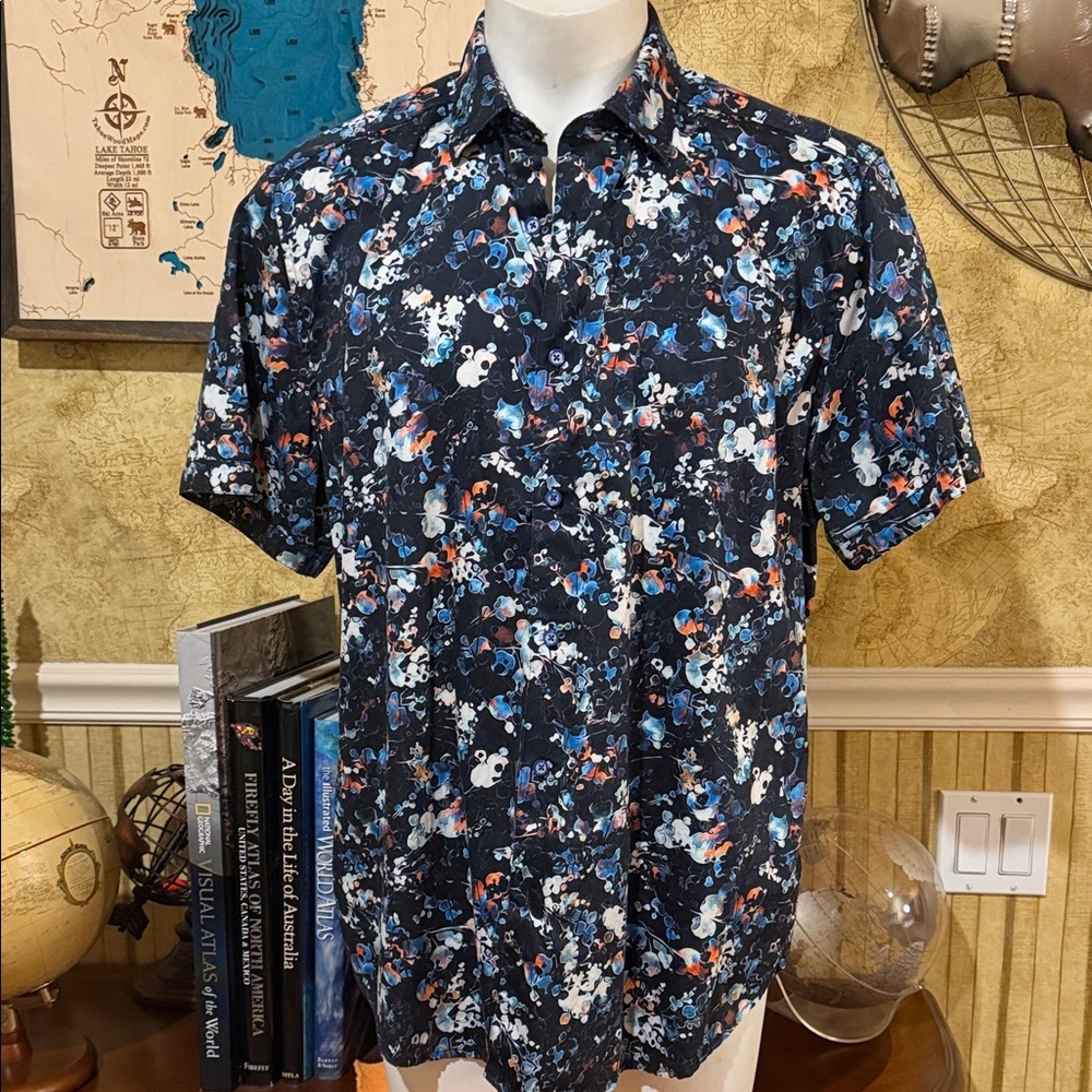 Robert Graham Floral Men's Shirt. Classic 2XL Shirt Sleeve